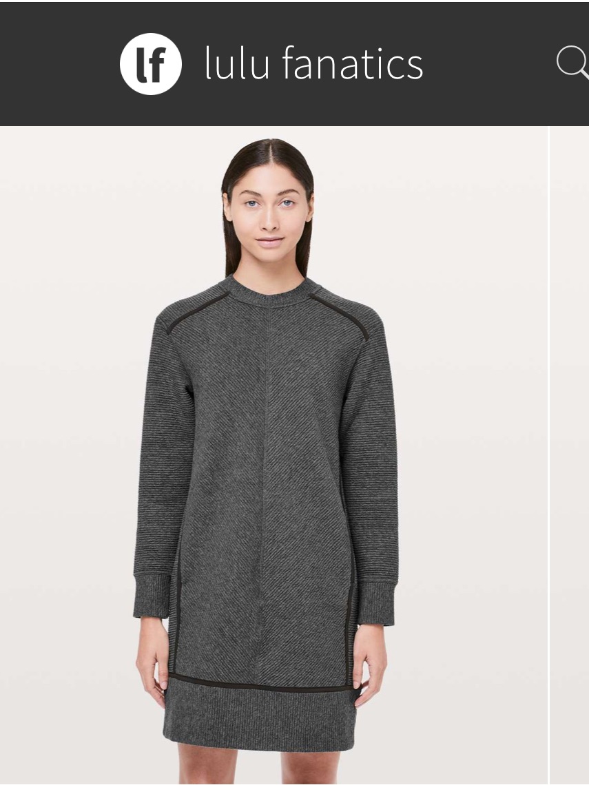 Lululemon On Repeat Dress W Pockets Sz 4 Heathered Core Dark Grey Black 492